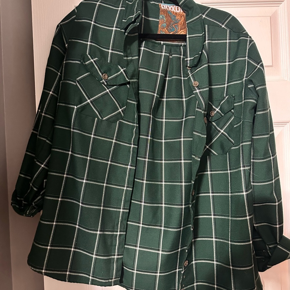DIXXON Green Windowpane Plaid Shirt